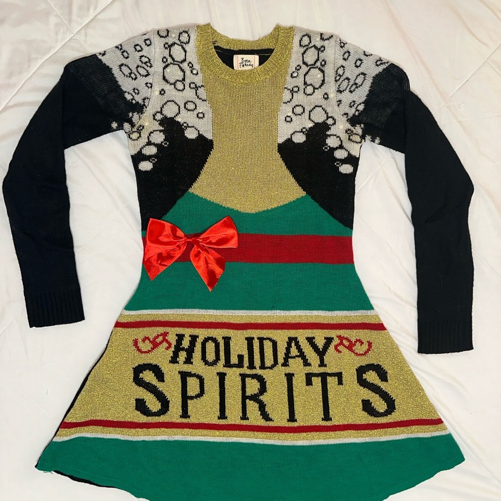 Holiday Spirits Festive Sweater Dress